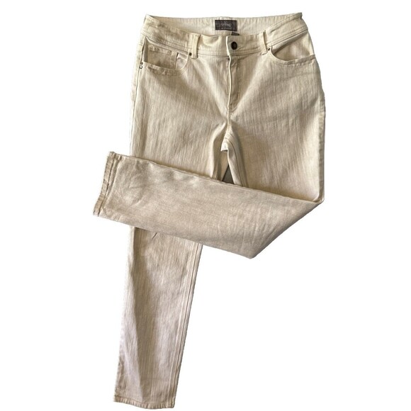 Chico’s Women’s Pants So slimming Strech Cream Casual Pant Size 0.5 - Picture 1 of 16